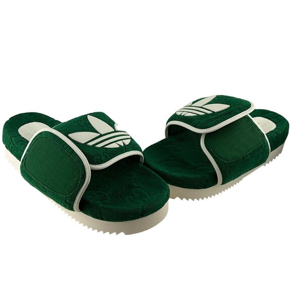 NWT Gucci x Adidas Men\'s GG Platform Sandal Green Cotton Sponge Sz 9 main image 4